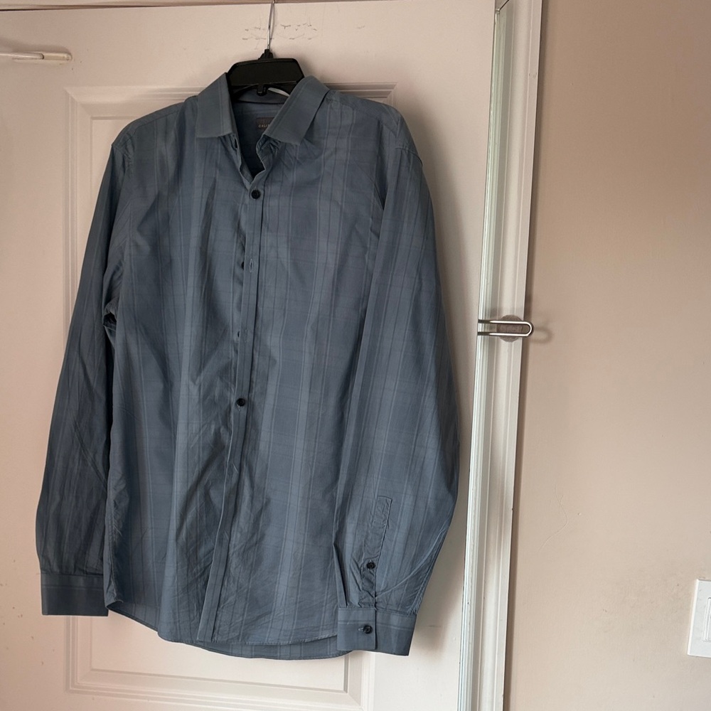 Men's Slate Blue Long-Sleeve Dress Shirt